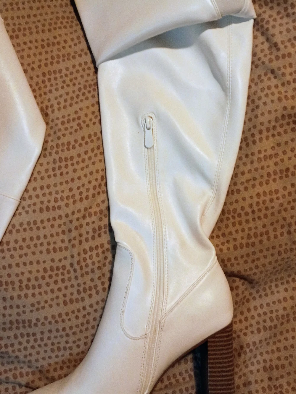 Dream Pairs White Over-the-Knee Block Heel Boots